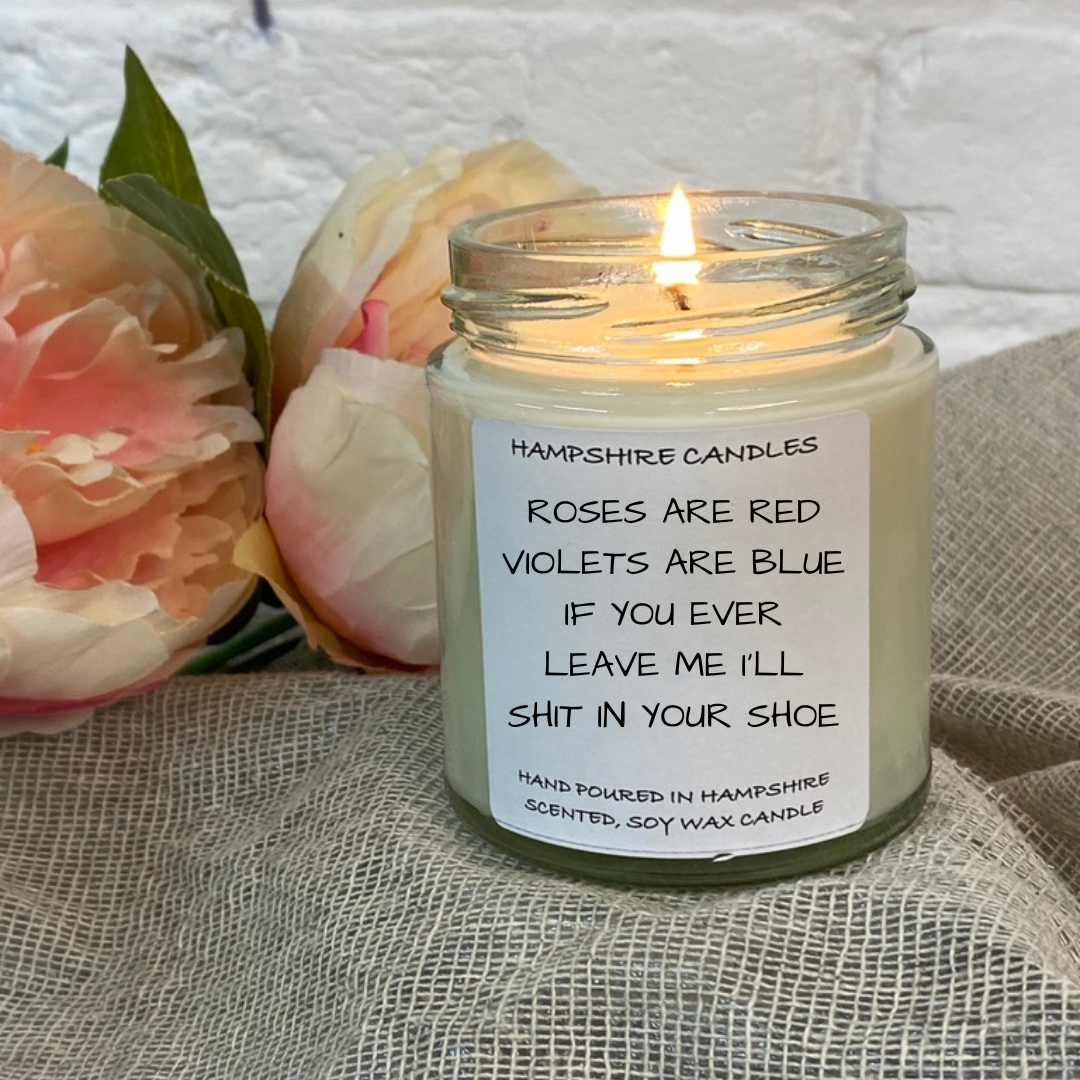 Rose Are Red Violets Are Blue Candle Jar