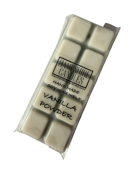 Vanilla Powder Soy Wax Melt Snap Bar handmade by Hampshire Candles with a warm creamy vanilla fragrance, hand-poured using premium soy wax.