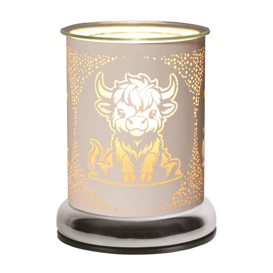 White Highland Cow Electric Wax Melter