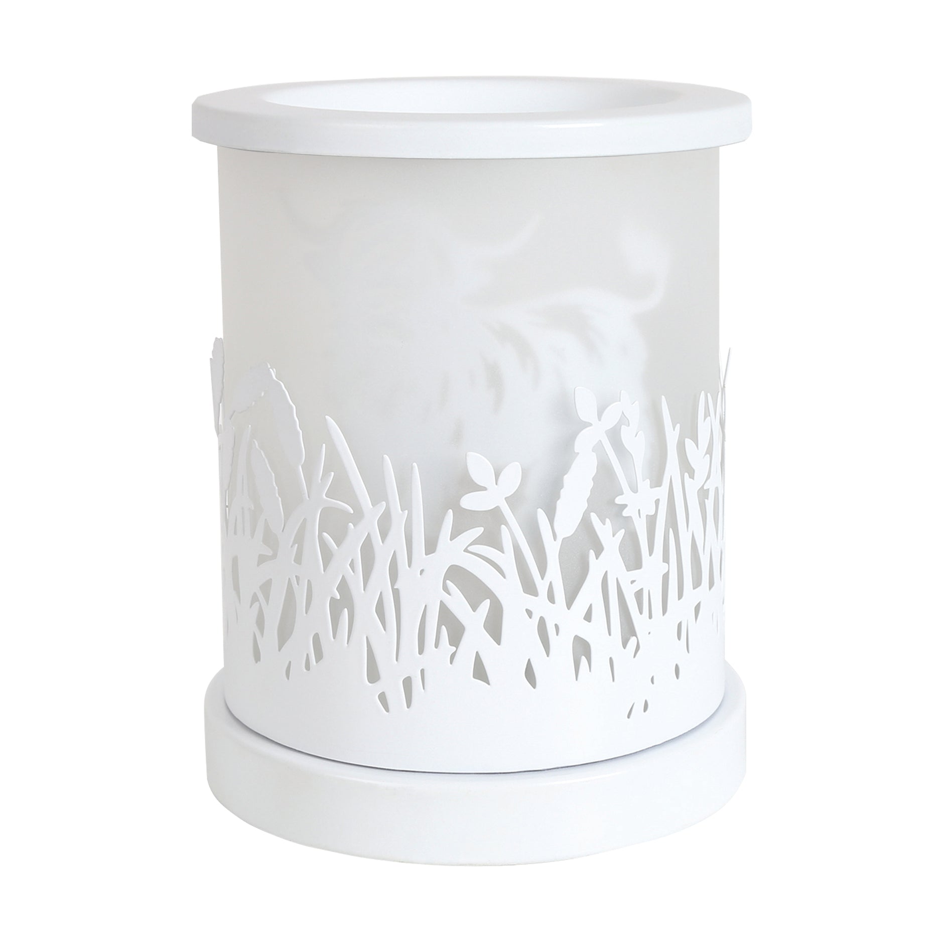White Highland cow wax melt warmer flameless electric wax burner
