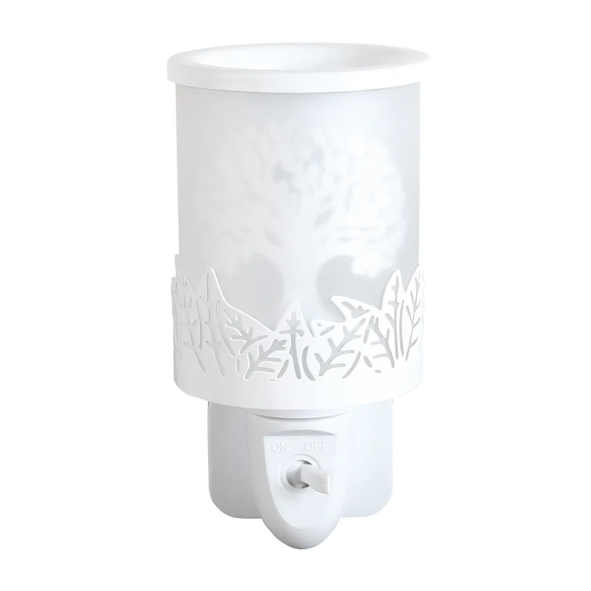 White Tree of Life plug-in electric wax melt burner with LED light home fragrance