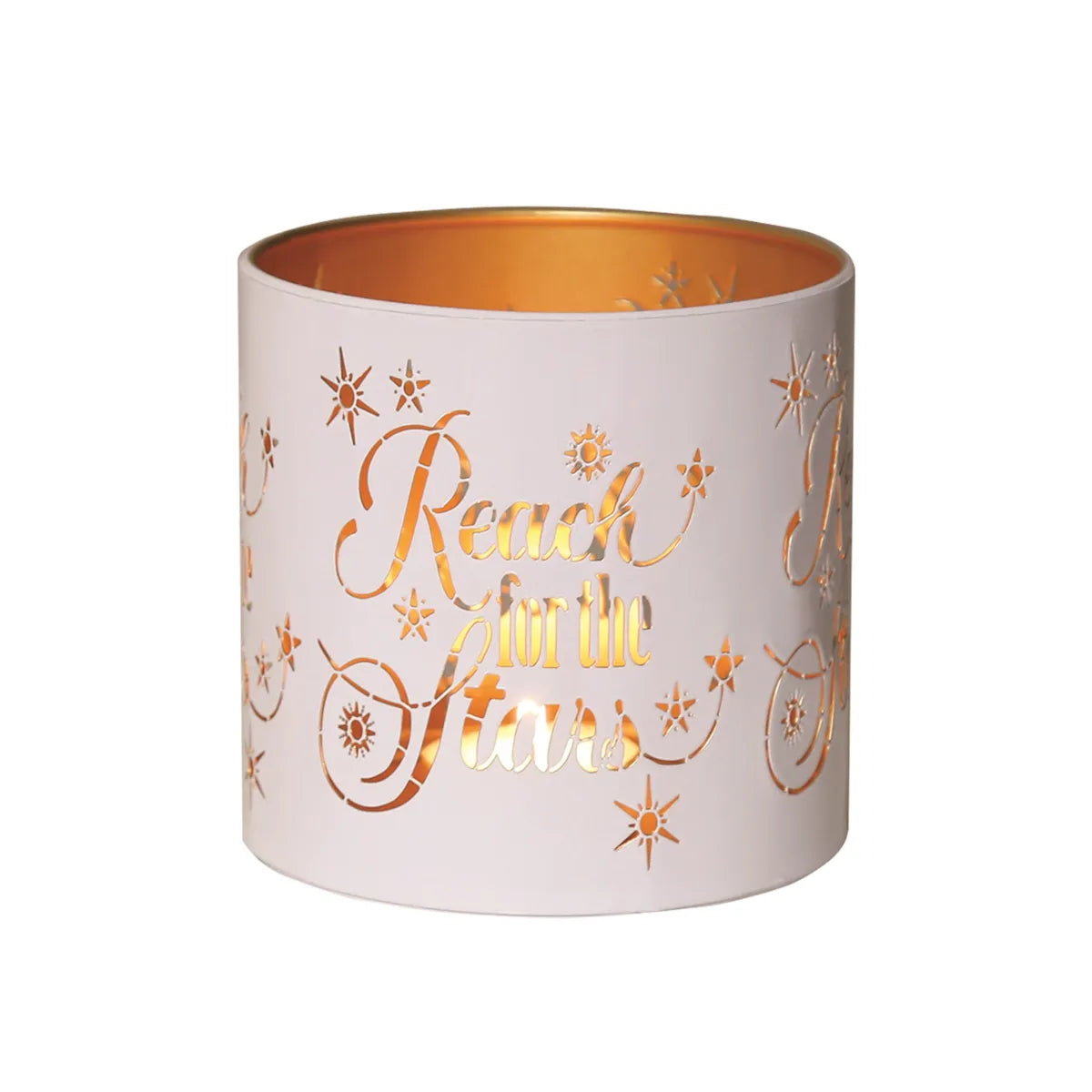 White and gold candle holder and wax melter for wax melts, tealights and candle jars