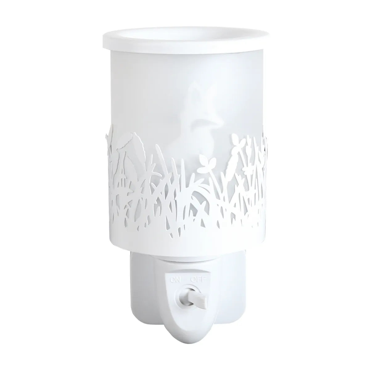 White fox plug-in electric wax melt burner with LED light home fragrance