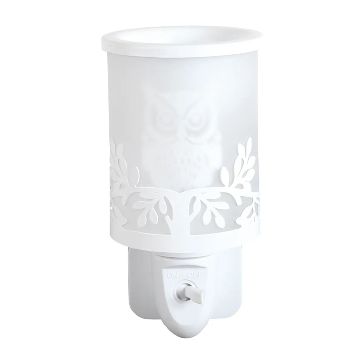 White owl plug-in electric wax melt burner with LED light home fragrance