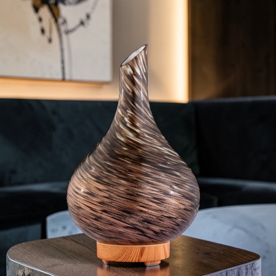 handmade black brown glass aroma diffuser unique pattern essential oil diffuser
