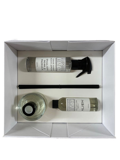 white magnetic gift box home fragrance gift set UK luxury packaging
