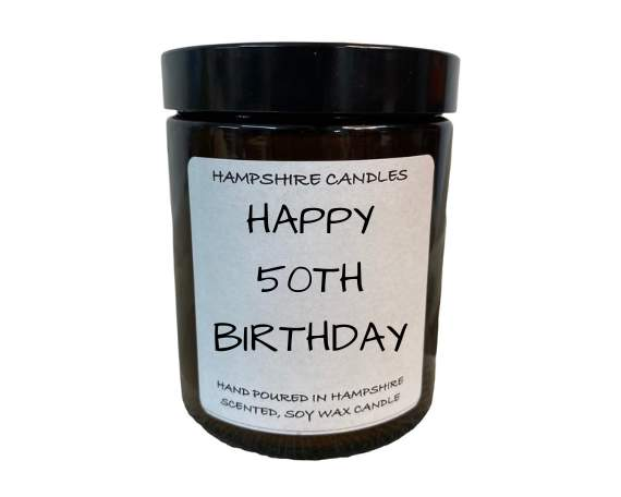 Happy 50th Birthday Candle Jar-FREE Shipping over £35.00-