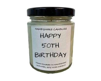 Happy 50th Birthday Candle Jar-FREE Shipping over £35.00-