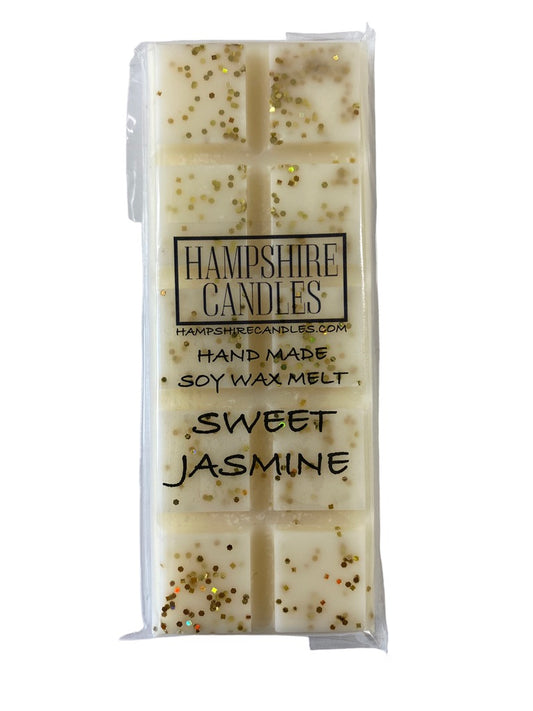 Soy wax melts with a rich jasmine fragrance. Ideal for electric wax melt burners, filling your home with a warm, floral scent.