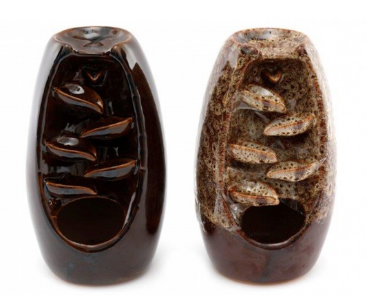 Backflow incense burner waterfall effect with cascading smoke