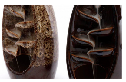 Backflow incense burner waterfall effect with cascading smoke