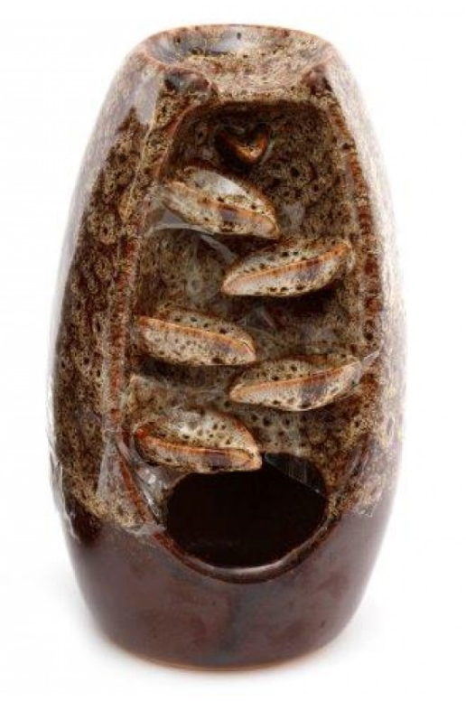 Backflow incense burner waterfall effect with cascading smoke