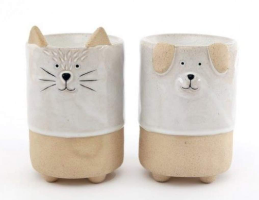 Front view of Cute Cat & Dog Wax Melt Burner – Ceramic tea light wax burner with pet-themed design.
