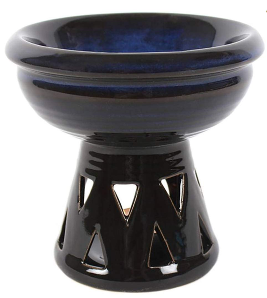 Dark Blue Deep Bowl Wax Melt Burner – A modern ceramic wax warmer with a deep bowl for long-lasting scent diffusion.
