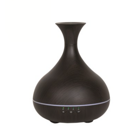 Dark wood vase ultrasonic diffuser LED essential oil diffuser UK