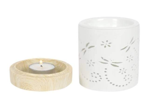 Matte Ceramic Dragonfly Wax Warmer – A modern and stylish wax melt burner, perfect for aromatherapy and home décor.