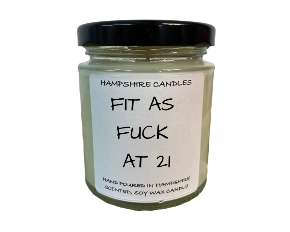 Fit As Fuck At 21 Birthday Candle Jar