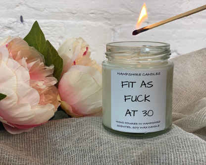 Fit As Fuck At 30 Birthday Candle Jar