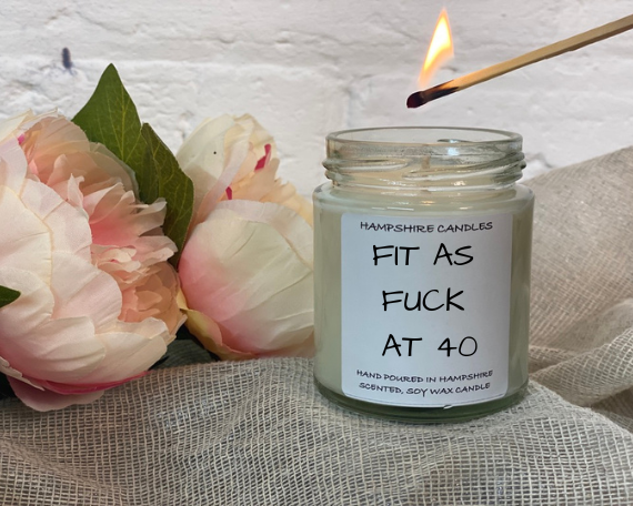 Fit As Fuck At 40 Birthday Candle Jar
