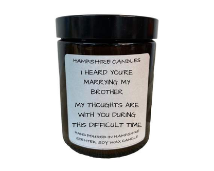 I Heard You're Marrying My Brother Candle Jar-FREE Shipping over £35.00-