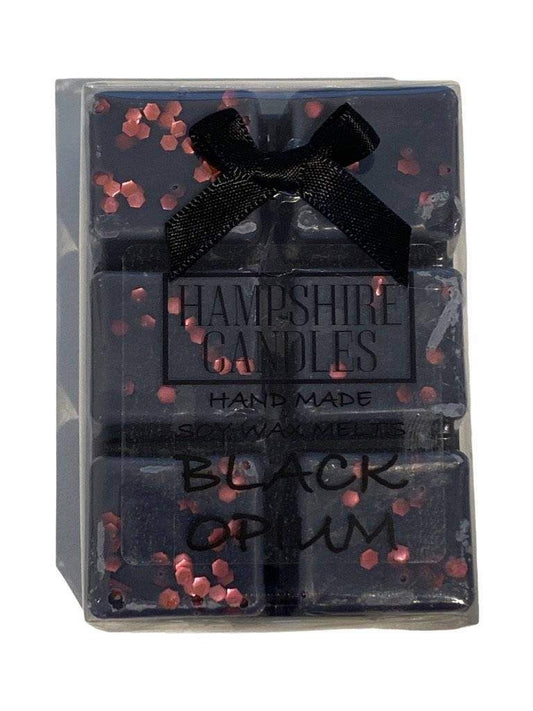 Dark Opium Wax Melts - Soy wax melts infused with warm vanilla, coffee, and white florals. Use in wax burners for a bold and sultry home scent.