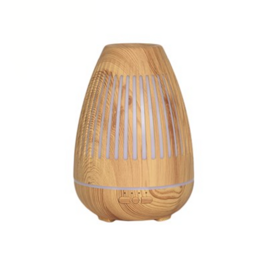 Light wood oval grill ultrasonic diffuser LED essential oil diffuser UK