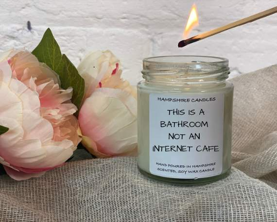 This Is A Bathroom Candle Jar-FREE Shipping over £35.00-