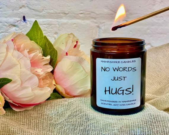No Words Just Hugs Candle Jar-FREE Shipping over £35.00-