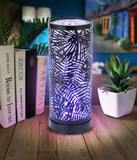 Colour Changing LED Fern Electric Wax Burner - Black-FREE Shipping over £35.00-