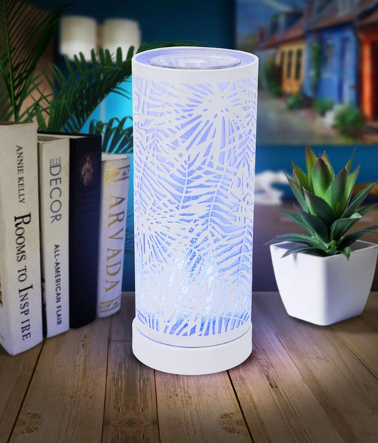 Colour Changing LED Fern Electric Wax Burner - White-FREE Shipping over £35.00-