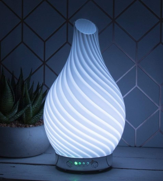 Grey and White Striped Ultrasonic Aroma Diffuser-FREE Shipping over £35.00-