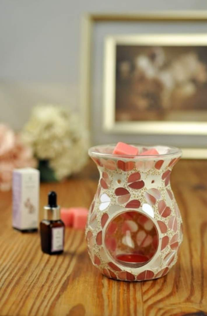 Red Heart Glass Mosaic Wax Burner-FREE Shipping over £35.00-