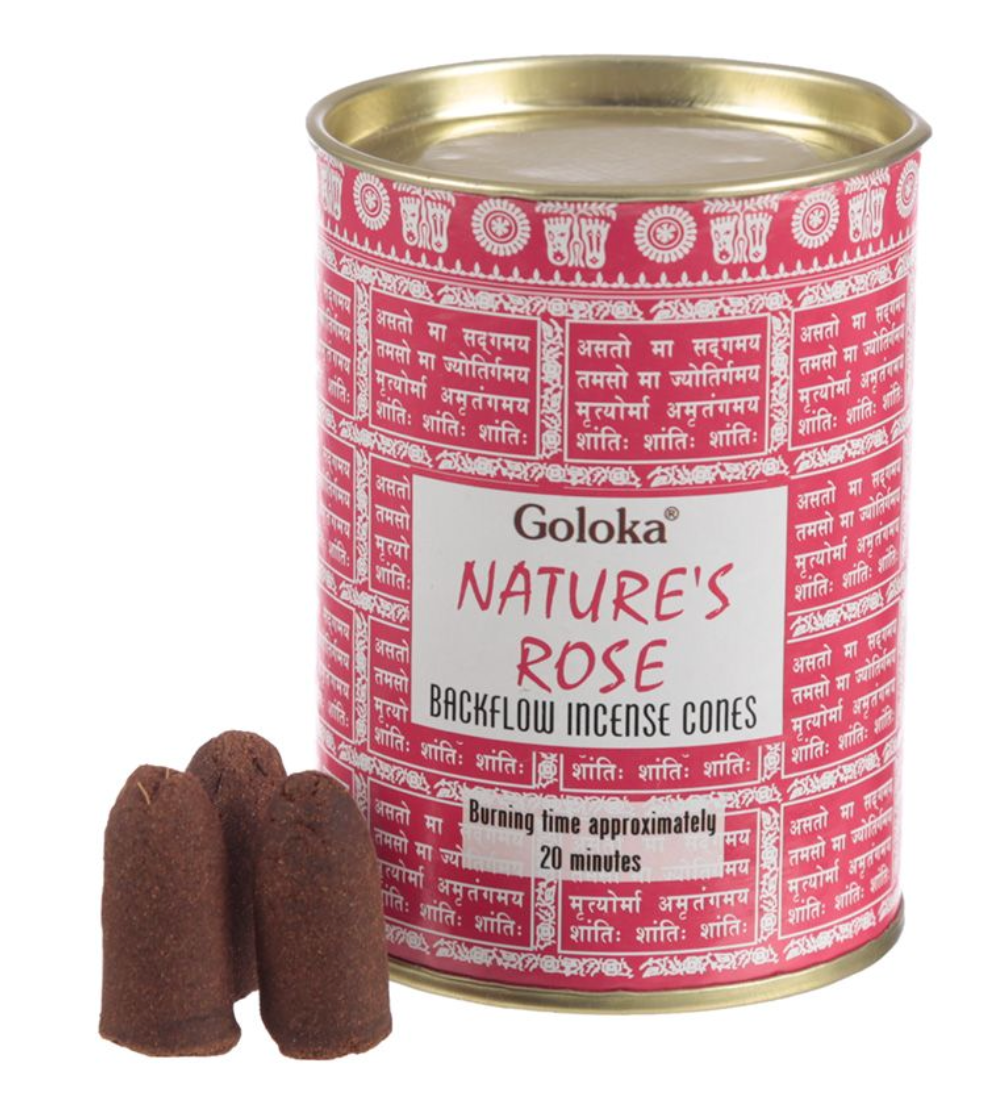 Goloka Natures Rose Backflow Incense Cones