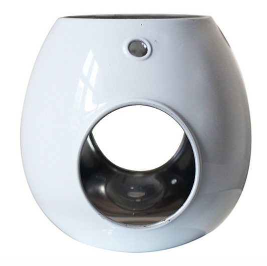 White Lustre Glass Wax Burner