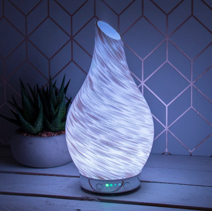 Gold and White Striped Ultrasonic Aroma Diffuser