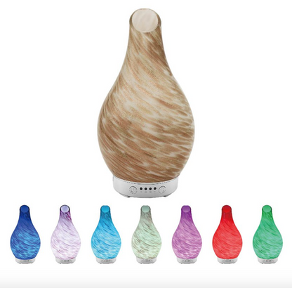 Gold and White Striped Ultrasonic Aroma Diffuser