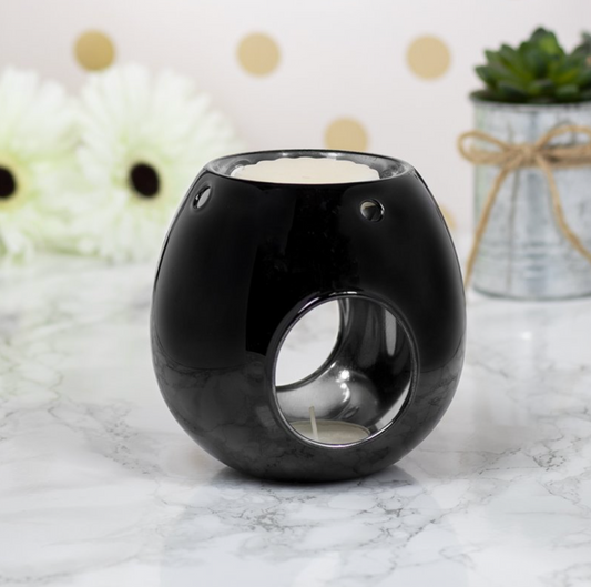 Black Lustre Glass Wax Burner