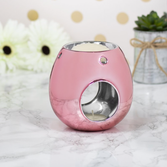 Pink Lustre Glass Wax Burner