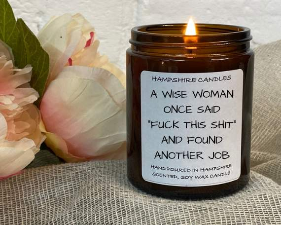 Wise Woman Found A New Job Candle Jar-FREE Shipping over £35.00-