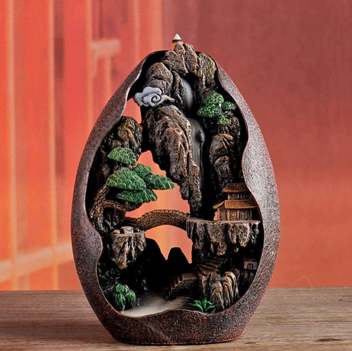 TPUABR Mountain Incense Waterfall, Backflow Incense Burner, with 150 Mixed Backflow TPUABR Mountain Incense Waterfall, Backflow Incense Burner, with 150 Mixed Backflow