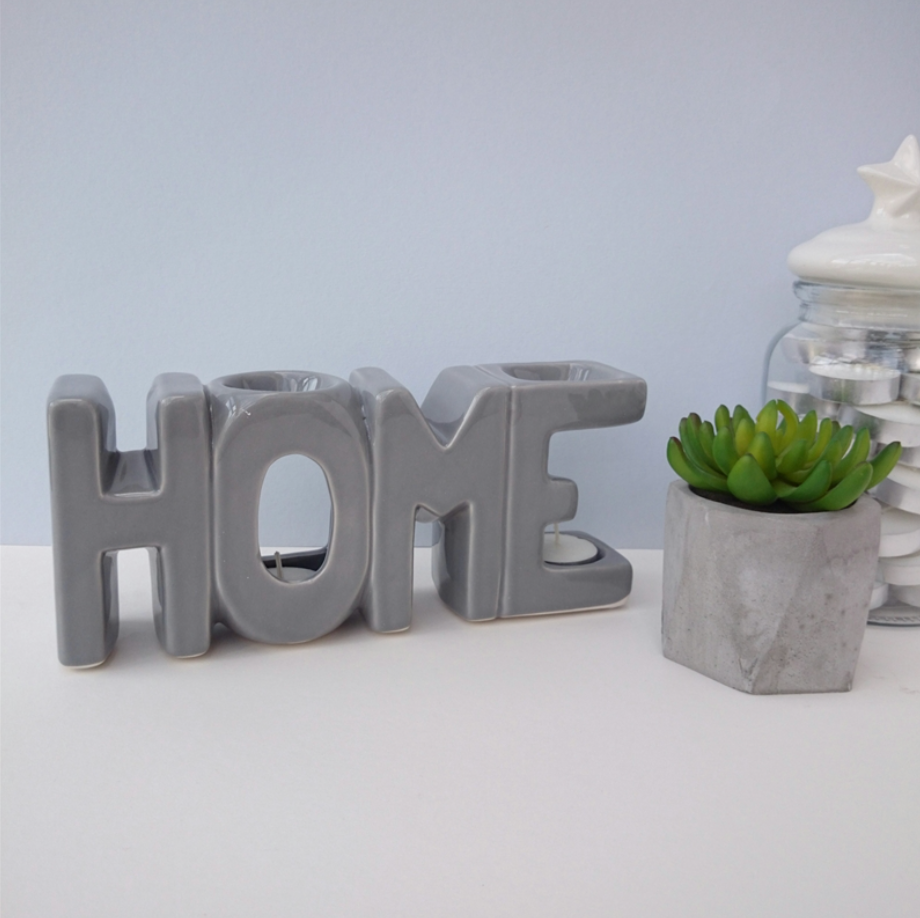 Hand-finished letter-shaped wax melt burner for home décor
